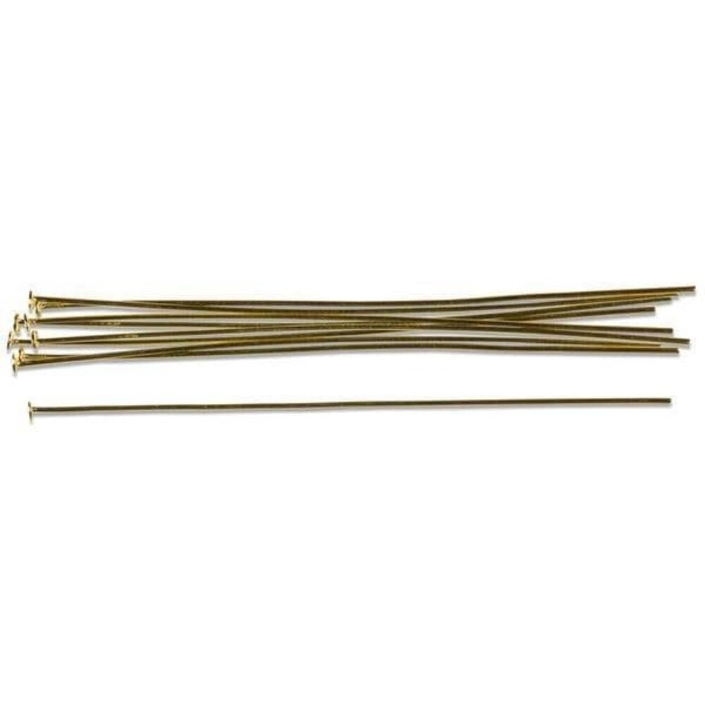 14k Gold Plate Head Pins 1 3/8" Inches Long